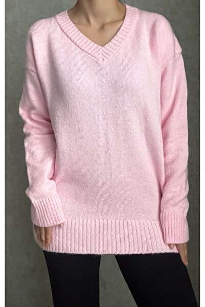 Aure Store Basic Oversize V Yaka Triko Kazak