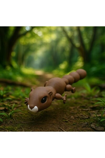 PrintForge Figurina Nuttywiggle squirrel, 3D articulata, PrintForge, 12x7x2 cm, PLA, fara BPA, maro