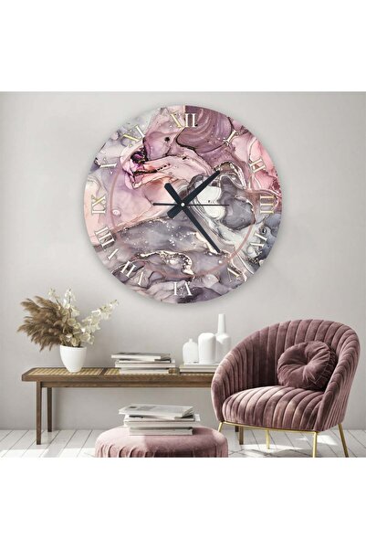 Marktna Wooden MDF wall clock with a modern Printed sticker