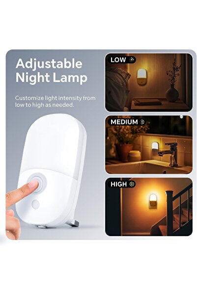 Baytion LED Night Light 2700K 2PCS - 3 Brightness Modes, Smart Sensor, 0.5W (Ellipse)
