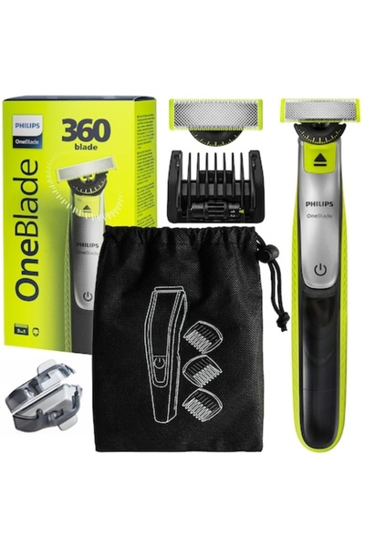 Philips OneBlade Shaver QP2734/20 + Shaving Case, Green/Black