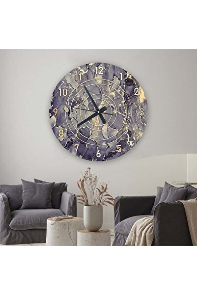 Marktna Wooden MDF wall clock with a modern Printed sticker