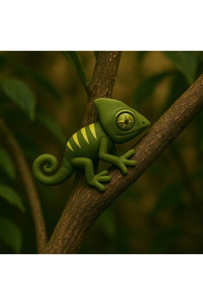 PrintForge Figurina Wacky camo crawler, 3D articulata, PrintForge, 6x4x3 cm, PLA, fara BPA, verde si galben