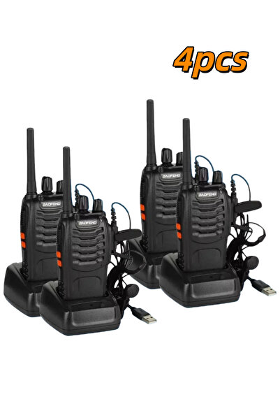 BAOFENG 4-pack of two-way walkie-talkies, radio, dual-band, UHF, with earphone and charger
