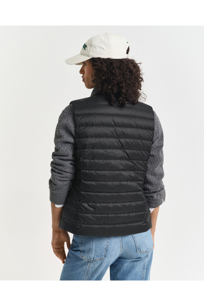 Gant Kadın Siyah Regular Fit Dik Yaka Kaz Tüyü Yelek