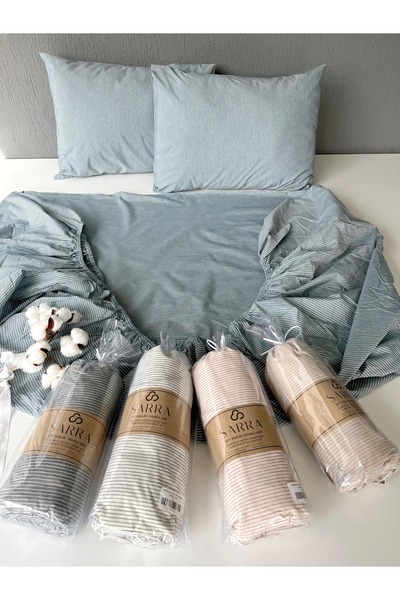 HOME MOD STORE Fitted Sheet Set with Elastic and Pillow Case