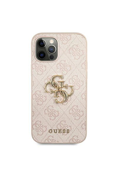 Guess Husa PU 4G Metal Logo iPhone 12 Pro Max Roz