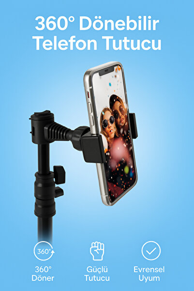 Coverzone RT9X Ayarlanabilir Telefon Tutucu – 360° Döner, Güçlü Klipsli, Araç...