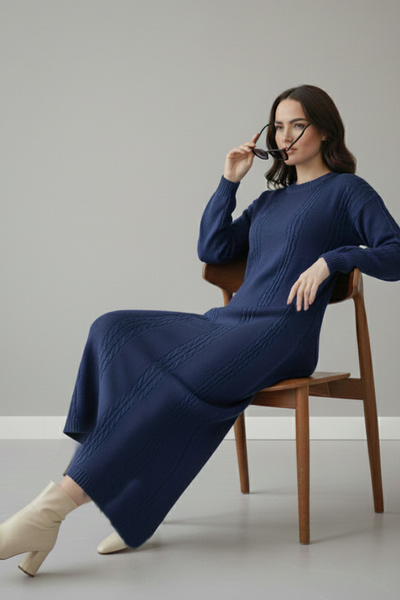 benguen Knitwear Dress R10005 Indigo