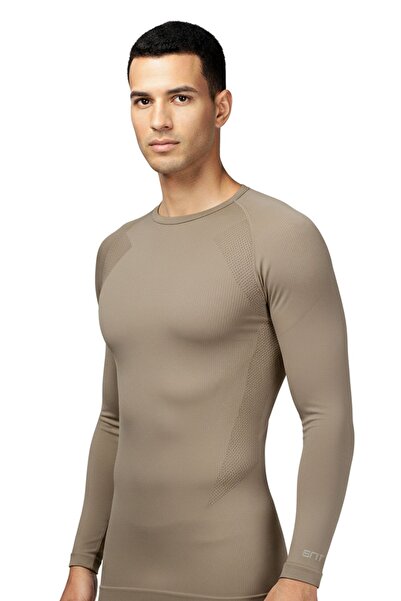 THERMOFORM Extreme Men's Seamless Thermal Underwear Sweatshirt Sand