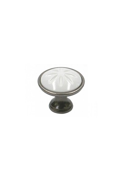 MAM Bricolaj Antique silver button with white insert