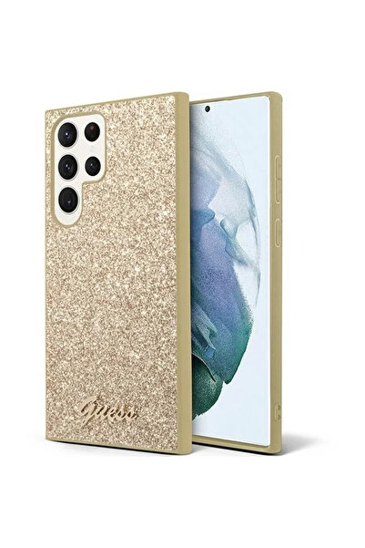 Guess Glitter Script Hard Case for Samsung Galaxy S24 Ultra – Gold