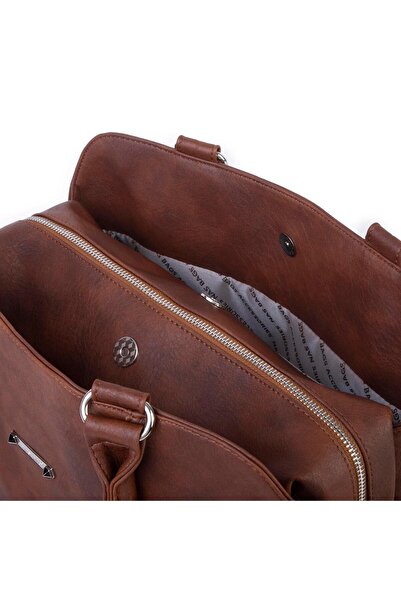 Nas Bag Women's Large Size Three Compartment Shoulder Bag Taba Raven