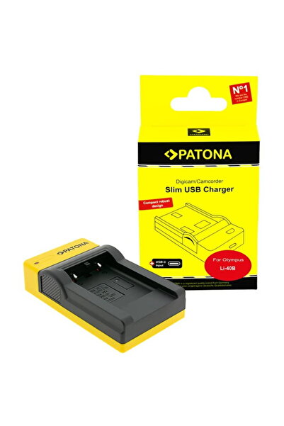Patona Slim USB-C charger for Olympus Li-40B Li-42B Nikon EN-EL10