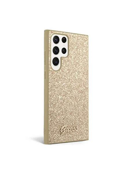 Guess Glitter Script Hard Case for Samsung Galaxy S24 Ultra – Gold