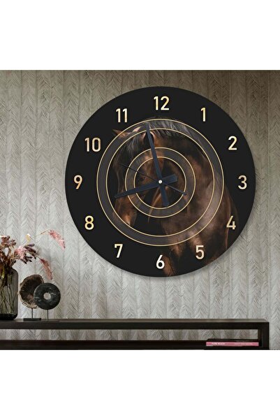 Marktna Wooden MDF wall clock with a modern Printed sticker