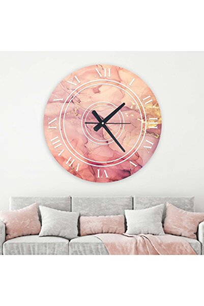 Marktna Wooden MDF wall clock with a modern Printed sticker