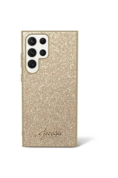 Guess Glitter Script Hard Case for Samsung Galaxy S24 Ultra – Gold