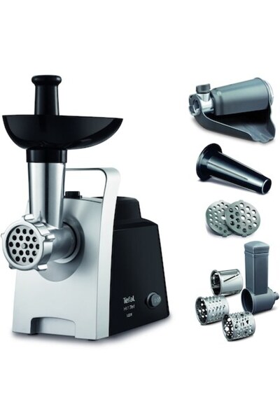 TEFAL HV1 NE109838 Meat Grinder, 1400W, 1.7 kg/min, accessories included, reverse function, stainles
