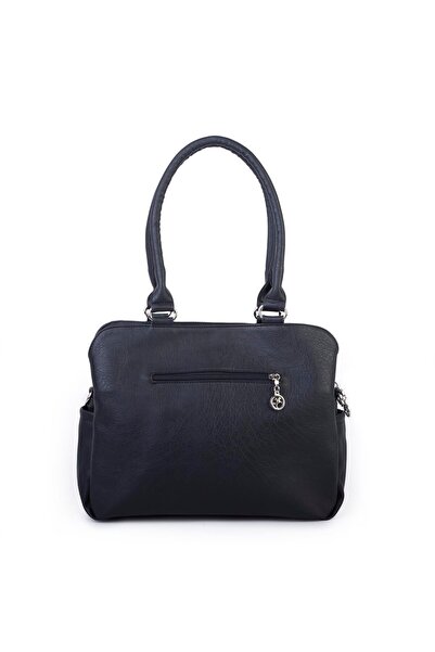 Nas Bag Women's Large Size Three Compartment Shoulder Bag Black Victoria