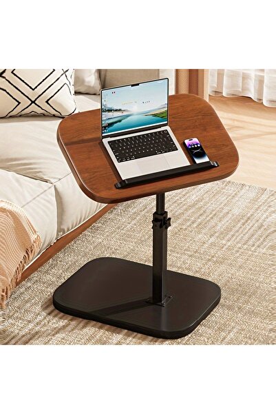 OEM Măsuță de cafea reglabilă, 40 x 30 cm, cu blat rotativ 360° . Nuc