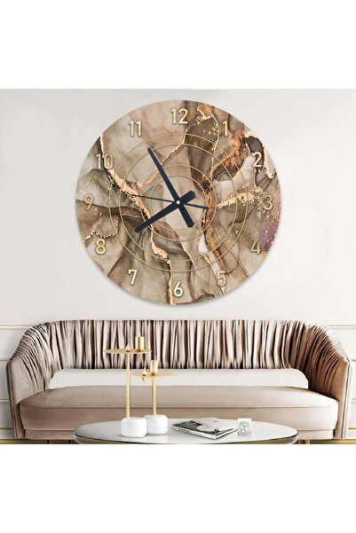 Marktna ساعة جدارية خشبية MDF مع استيكر عصري مطبوع