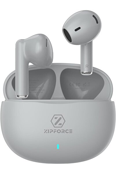 ZIPFORCE True Wireless Earbuds Bluetooth 5.3, 4-Mic ENC, Touch Control, IPX5, Grey