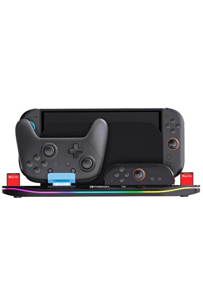 Nacon Charging Station for NSW 2 — charges 4 Joy-Con + 1 Pro Controller, compact black