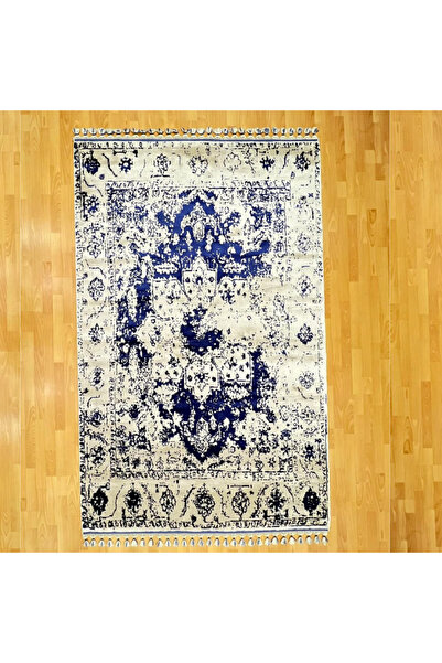 MEVLANA BAZAAR Lüks Görünümlü 200 x 300 Mavi Yün Halı