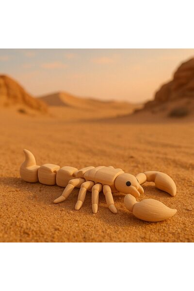 PrintForge Figurina Tailblitz scorpion, 3D articulata, PrintForge, 6x5x3 cm, PLA, fara BPA, bej