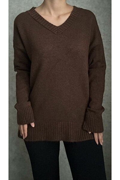 Basic Oversize V Yaka Triko Kazak