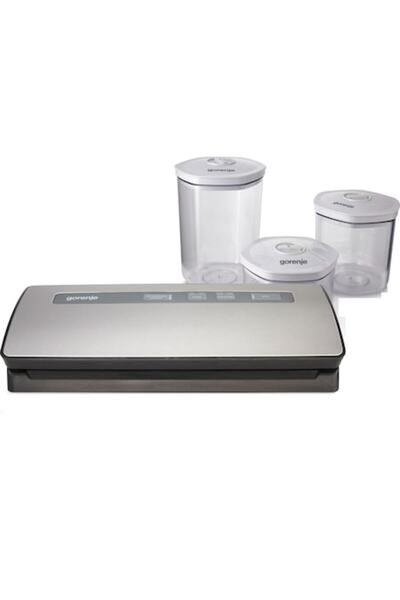 Gorenje VS120ES Vacuum Sealer, 120W, Includes Containers, Silver-Black