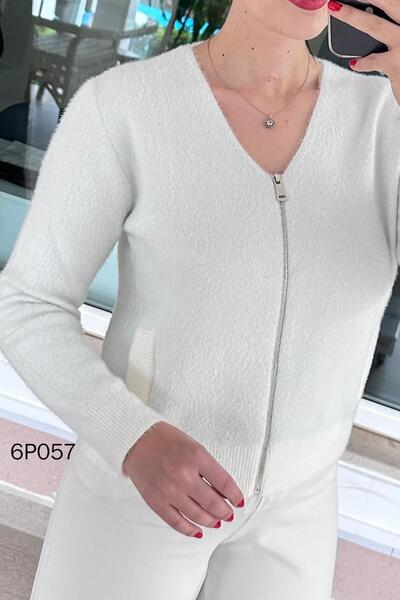 İnce Topuk Prive Series Zippered Beard Cardigan 6P057