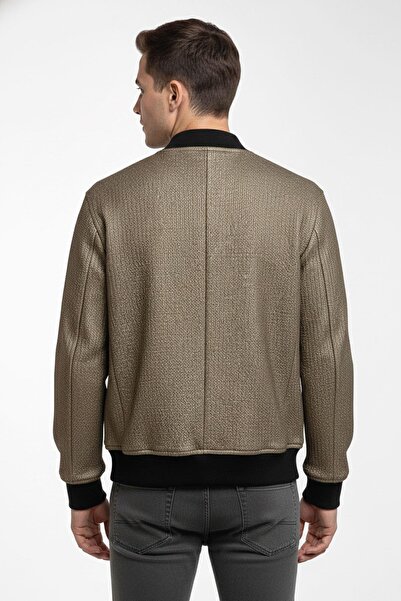 Deriderim Zippered Metallic Textured Oversized Jacket