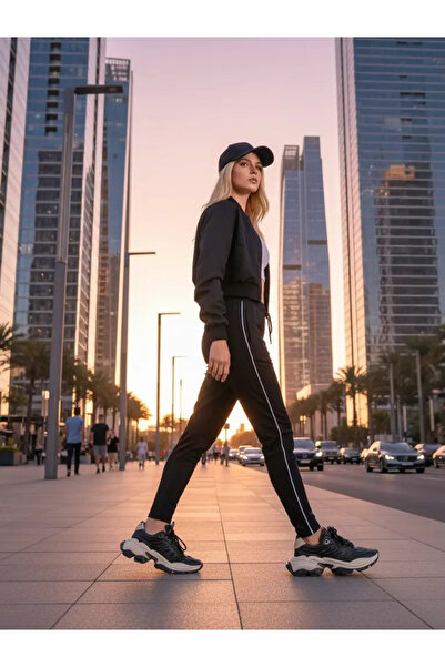 BRONX Black Sneakers Natural Leather High Sole Linn-Y