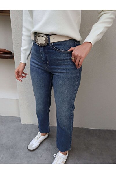 ESRAHELVACI Blue Tinted Leg Cut-Out Original Jeans