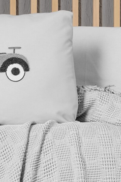 Budi Kanz Baby Waffle Muslin Embroidered Pique Knz-021 Bubble Gray