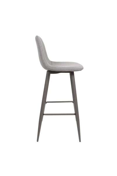 OEM Charlton bar stool, fixed, grey metal + grey fabric, 104 cm