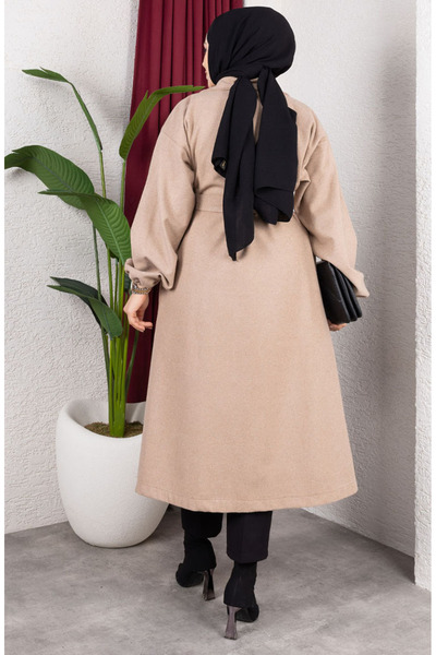 sefamerve Double-Breasted collar stamp coat 2059-07 mink