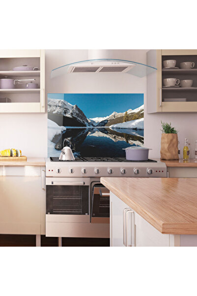 Arthub Kitchen Glass Panel, Stove Protection, Heat Resistant, Feng-shui, Snow Pretty View