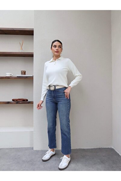 ESRAHELVACI Blue Tinted Leg Cut-Out Original Jeans