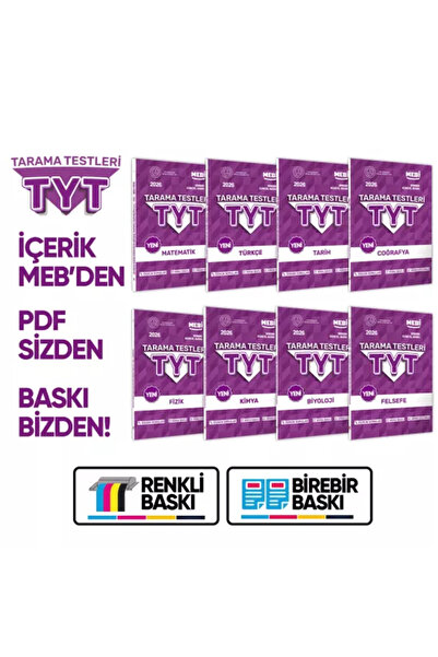 Karakutu Yayınları 2026 YKS-TYT MEBİ-OGM 8li Tüm Dersler Özgün Tarama Test Ki...