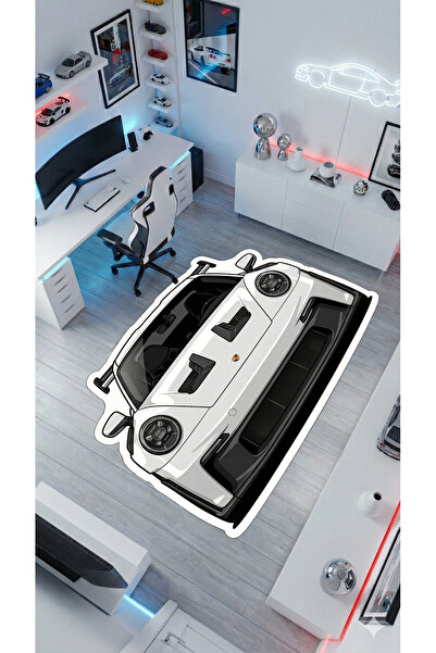 RUGRUMBA Kaymaz Taban Makinede Yıkanabilir Lazer Kesim, Araba Şekilli Gamer G...