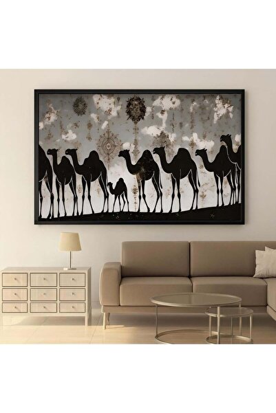 Marktna Traditional art design canvas painting with a hollow gold frame