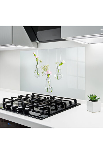 Arthub Panou Sticla Bucatarie, Protectie aragaz, Termorezistent, Flori, Float...