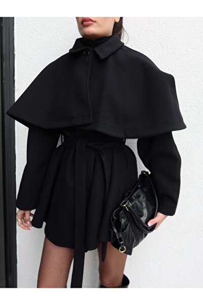 ESRAHELVACI Cape Detail Cashmere Coat