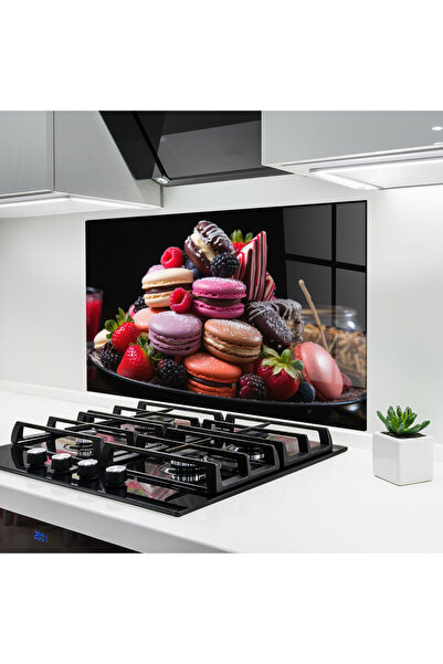 Arthub Kitchen Glass Panel, Stove Protection, Heat Resistant, Food, Berries M...