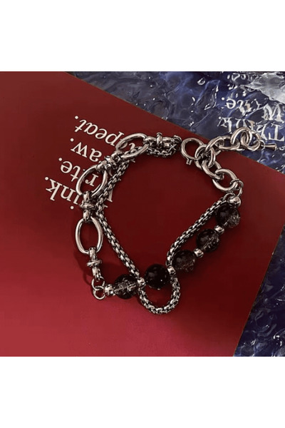 CRM Brățară cu lanț și mărgele decorative, CRM, oțel inoxidabil