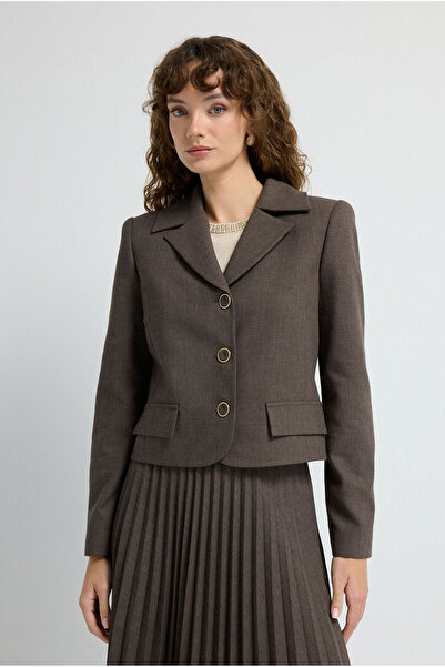 adL Gabardin Cep Detaylı Ceket