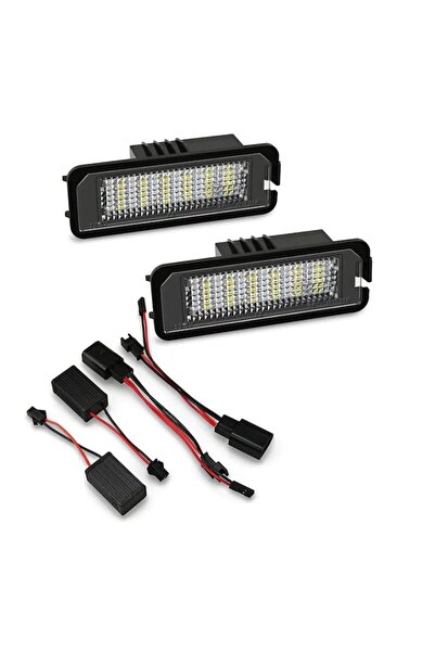 GizMondo Set of 2 CANBUS LED license plate lamps compatible with VW/Skoda/Seat (cool white 6000K)